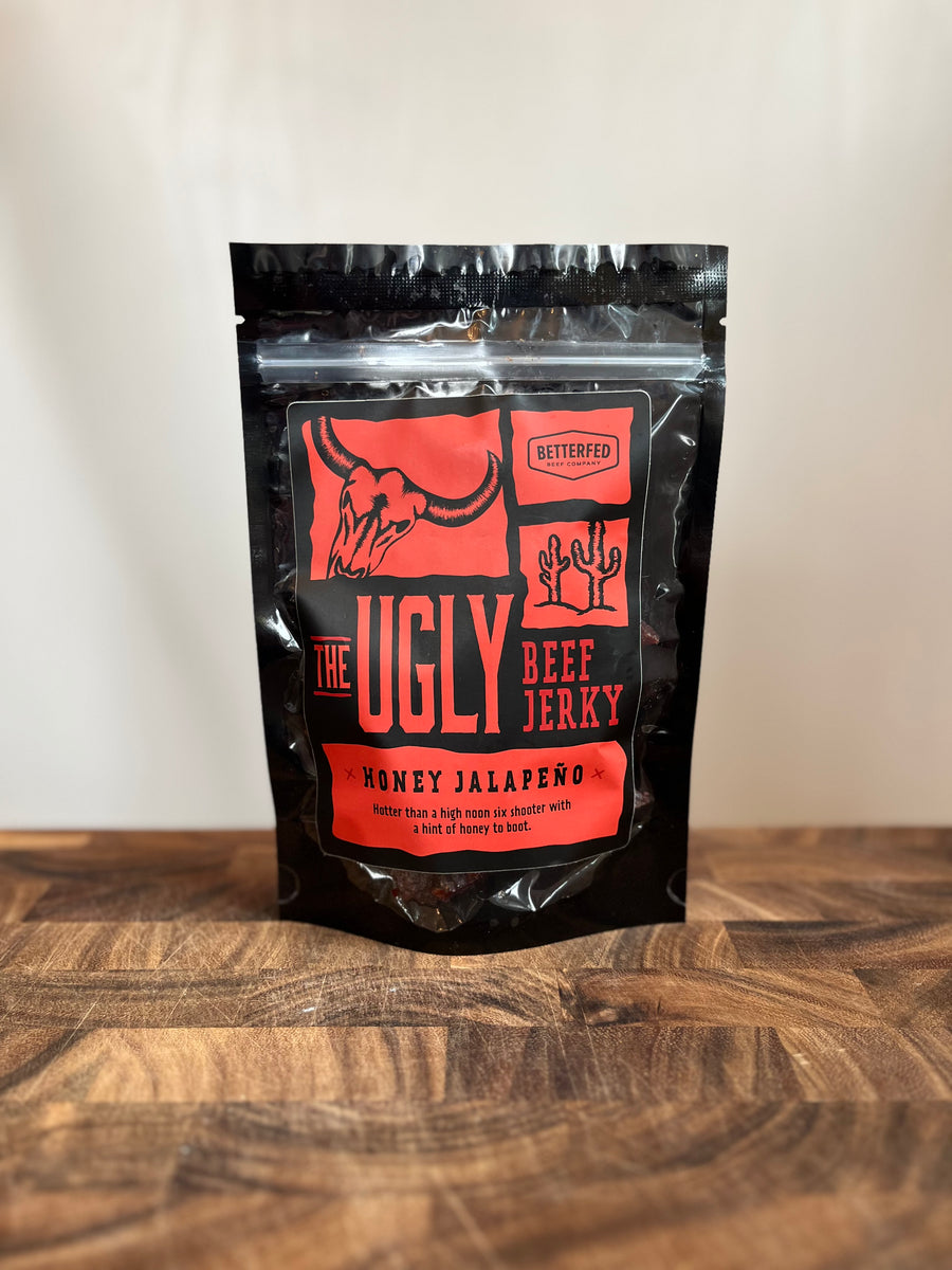 The Ugly Honey Jalapeño Beef Jerky BetterFed Beef 100 American Beef