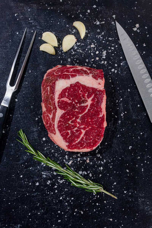BetterFed Beef Certified ONYA® Beef ribeye steak as tender as wagyu at a fraction of the price. This tender steak has a lot of marbling and is seasoned with sea salt