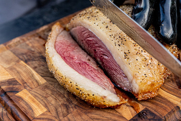 This Certified ONYA® Beef picanha cooked to medium rare with the reverse sear method. This very tender steak is one of the best steaks for sale online, with tenderness as tender as wagyu.